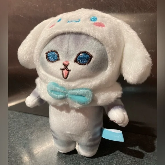 🐶 🐱 17cm Sanrio Mofusand Cat Cross-Dressing Cinnamoroll White Puppy Plush Doll - Picture 4 of 9